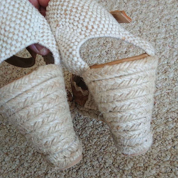 Paseart Spain light brown Espadrille Wedge Sandals size 39.5 - Picture 11 of 15